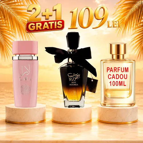 Pachet 3 Parfumuri + Lara Pink + Bint Hoorea + 1 x Parfum Cadou